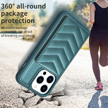 Load image into Gallery viewer, BF26 Wave Pattern Card Bag Holder Phone Case, For iPhone 14 Pro Max, For iPhone 15, For iPhone SE 2022 / 2020 / 8 / 7, For iPhone 13 Pro Max, For iPhone 13 Pro, For iPhone 12 / 12 Pro