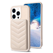 Load image into Gallery viewer, BF26 Wave Pattern Card Bag Holder Phone Case, For iPhone 14 Pro Max, For iPhone 15, For iPhone SE 2022 / 2020 / 8 / 7, For iPhone 13 Pro Max, For iPhone 13 Pro, For iPhone 12 / 12 Pro