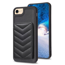 Load image into Gallery viewer, BF26 Wave Pattern Card Bag Holder Phone Case, For iPhone 14 Pro Max, For iPhone 15, For iPhone SE 2022 / 2020 / 8 / 7, For iPhone 13 Pro Max, For iPhone 13 Pro, For iPhone 12 / 12 Pro