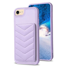 Load image into Gallery viewer, BF26 Wave Pattern Card Bag Holder Phone Case, For iPhone 14 Pro Max, For iPhone 15, For iPhone SE 2022 / 2020 / 8 / 7, For iPhone 13 Pro Max, For iPhone 13 Pro, For iPhone 12 / 12 Pro