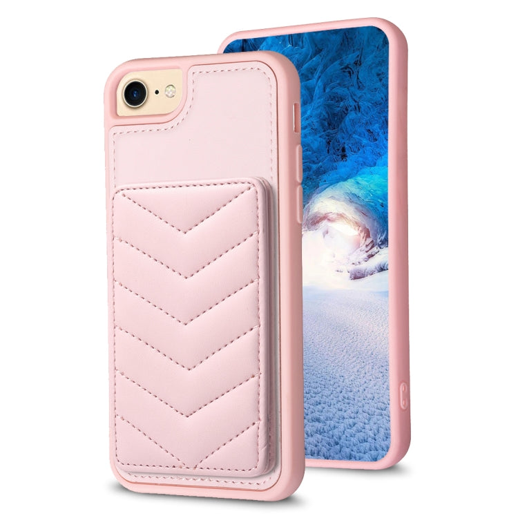 BF26 Wave Pattern Card Bag Holder Phone Case, For iPhone 14 Pro Max, For iPhone 15, For iPhone SE 2022 / 2020 / 8 / 7, For iPhone 13 Pro Max, For iPhone 13 Pro, For iPhone 12 / 12 Pro
