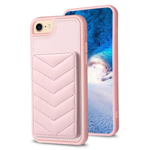 Load image into Gallery viewer, BF26 Wave Pattern Card Bag Holder Phone Case, For iPhone 14 Pro Max, For iPhone 15, For iPhone SE 2022 / 2020 / 8 / 7, For iPhone 13 Pro Max, For iPhone 13 Pro, For iPhone 12 / 12 Pro