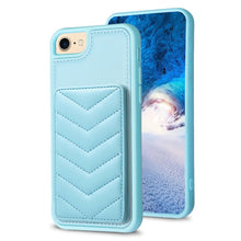 Load image into Gallery viewer, BF26 Wave Pattern Card Bag Holder Phone Case, For iPhone 14 Pro Max, For iPhone 15, For iPhone SE 2022 / 2020 / 8 / 7, For iPhone 13 Pro Max, For iPhone 13 Pro, For iPhone 12 / 12 Pro