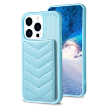 Load image into Gallery viewer, BF26 Wave Pattern Card Bag Holder Phone Case, For iPhone 14 Pro Max, For iPhone 15, For iPhone SE 2022 / 2020 / 8 / 7, For iPhone 13 Pro Max, For iPhone 13 Pro, For iPhone 12 / 12 Pro