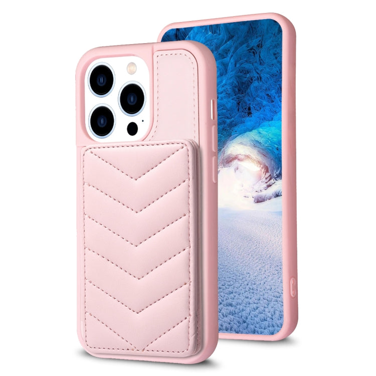 BF26 Wave Pattern Card Bag Holder Phone Case, For iPhone 14 Pro Max, For iPhone 15, For iPhone SE 2022 / 2020 / 8 / 7, For iPhone 13 Pro Max, For iPhone 13 Pro, For iPhone 12 / 12 Pro