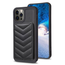 Load image into Gallery viewer, BF26 Wave Pattern Card Bag Holder Phone Case, For iPhone 14 Pro Max, For iPhone 15, For iPhone SE 2022 / 2020 / 8 / 7, For iPhone 13 Pro Max, For iPhone 13 Pro, For iPhone 12 / 12 Pro