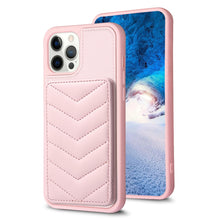 Load image into Gallery viewer, BF26 Wave Pattern Card Bag Holder Phone Case, For iPhone 12 Pro Max, For iPhone 11 Pro Max, For iPhone 11, For iPhone 11 Pro, For iPhone X / XS, For iPhone XR