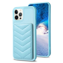 Load image into Gallery viewer, BF26 Wave Pattern Card Bag Holder Phone Case, For iPhone 12 Pro Max, For iPhone 11 Pro Max, For iPhone 11, For iPhone 11 Pro, For iPhone X / XS, For iPhone XR