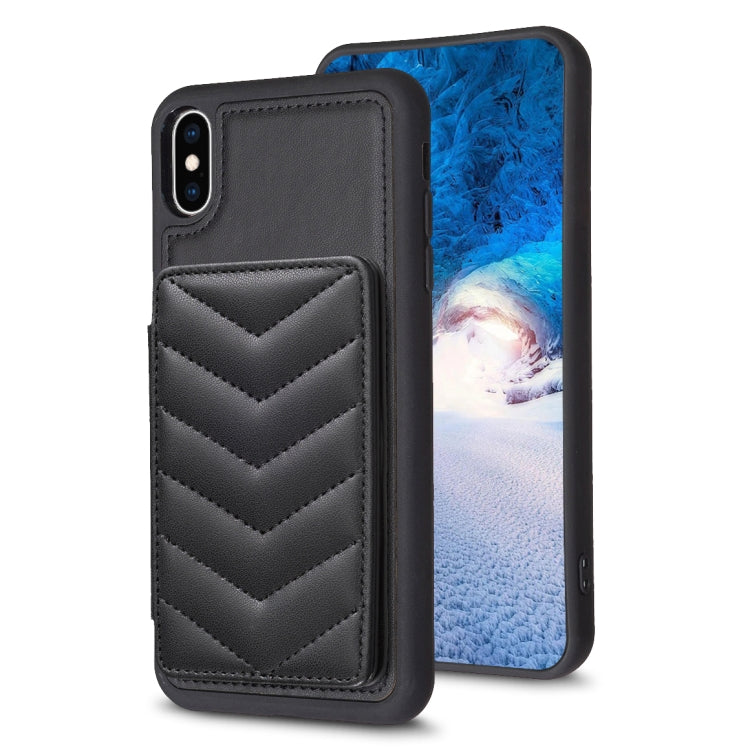 BF26 Wave Pattern Card Bag Holder Phone Case, For iPhone 12 Pro Max, For iPhone 11 Pro Max, For iPhone 11, For iPhone 11 Pro, For iPhone X / XS, For iPhone XR