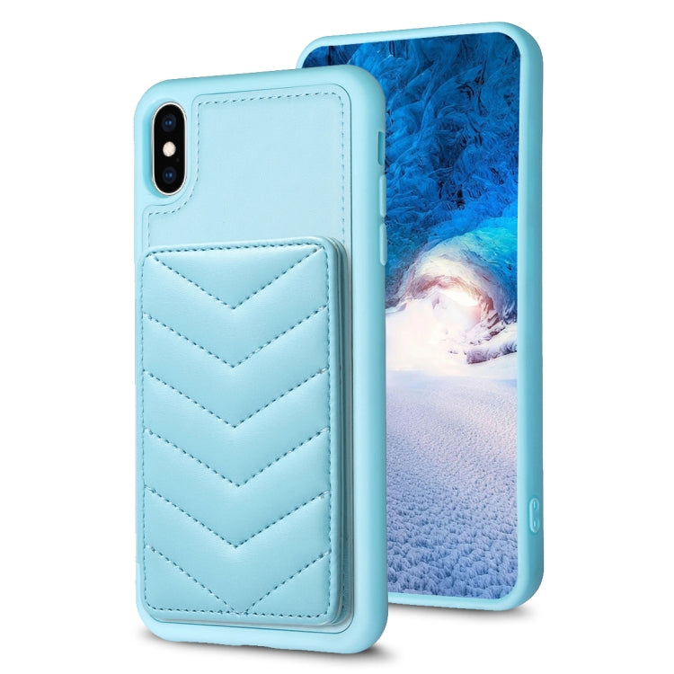 BF26 Wave Pattern Card Bag Holder Phone Case, For iPhone 12 Pro Max, For iPhone 11 Pro Max, For iPhone 11, For iPhone 11 Pro, For iPhone X / XS, For iPhone XR
