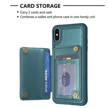 Load image into Gallery viewer, BF26 Wave Pattern Card Bag Holder Phone Case, For iPhone XS Max, For iPhone 8 Plus / 7 Plus