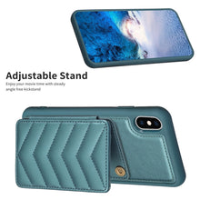 Load image into Gallery viewer, BF26 Wave Pattern Card Bag Holder Phone Case, For iPhone XS Max, For iPhone 8 Plus / 7 Plus
