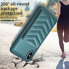 Load image into Gallery viewer, BF26 Wave Pattern Card Bag Holder Phone Case, For iPhone XS Max, For iPhone 8 Plus / 7 Plus