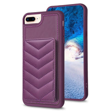 Load image into Gallery viewer, BF26 Wave Pattern Card Bag Holder Phone Case, For iPhone XS Max, For iPhone 8 Plus / 7 Plus