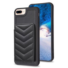 Load image into Gallery viewer, BF26 Wave Pattern Card Bag Holder Phone Case, For iPhone XS Max, For iPhone 8 Plus / 7 Plus