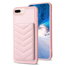 Load image into Gallery viewer, BF26 Wave Pattern Card Bag Holder Phone Case, For iPhone XS Max, For iPhone 8 Plus / 7 Plus
