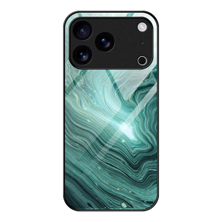 Marble Pattern Glass Protective Phone Case, For iPhone 18 Pro / 17 Pro, For iPhone 18 Pro Max / 17 Pro Max, For iPhone 17, For iPhone 17 Air, For iPhone 15 Pro Max, For iPhone 15 Pro