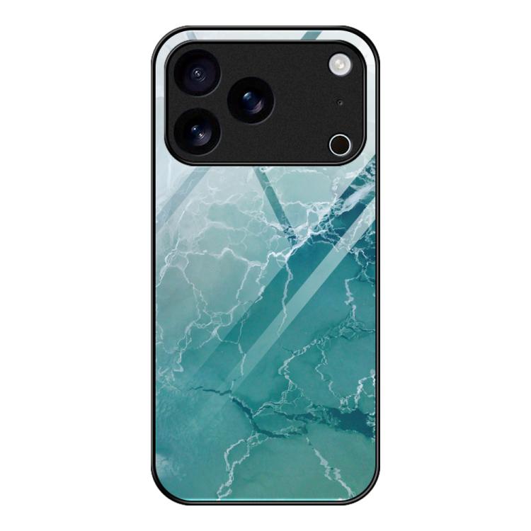 Marble Pattern Glass Protective Phone Case, For iPhone 18 Pro / 17 Pro, For iPhone 18 Pro Max / 17 Pro Max, For iPhone 17, For iPhone 17 Air, For iPhone 15 Pro Max, For iPhone 15 Pro