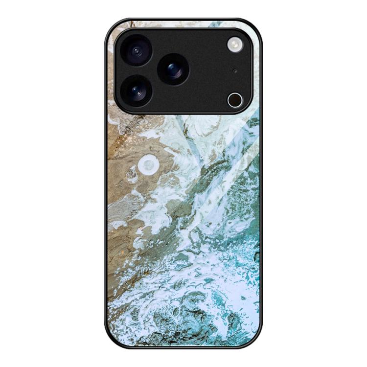 Marble Pattern Glass Protective Phone Case, For iPhone 18 Pro / 17 Pro, For iPhone 18 Pro Max / 17 Pro Max, For iPhone 17, For iPhone 17 Air, For iPhone 15 Pro Max, For iPhone 15 Pro