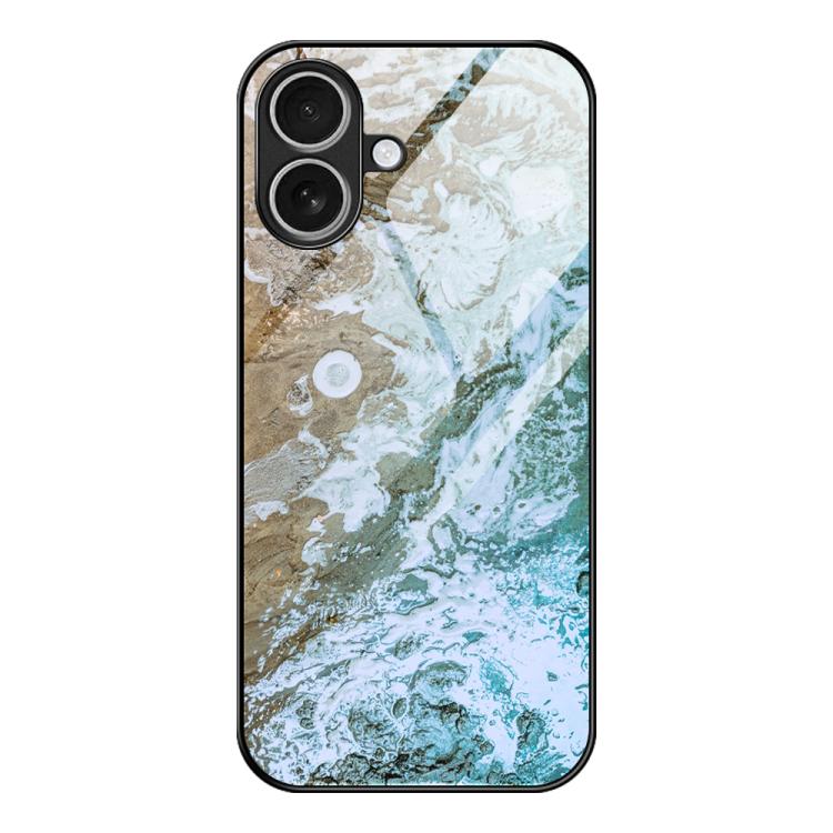 Marble Pattern Glass Protective Phone Case, For iPhone 18 Pro / 17 Pro, For iPhone 18 Pro Max / 17 Pro Max, For iPhone 17, For iPhone 17 Air, For iPhone 15 Pro Max, For iPhone 15 Pro