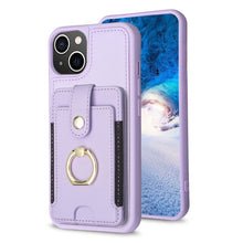 Load image into Gallery viewer, BF27 Metal Ring Card Bag Holder Phone Case, For iPhone 15 Pro Max, For iPhone 14 Plus, For iPhone 14 / 13, For iPhone 15 Pro, For iPhone 15 Plus, For iPhone 14 Pro