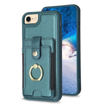 Load image into Gallery viewer, BF27 Metal Ring Card Bag Holder Phone Case, For iPhone 15, For iPhone 14 Pro Max, For iPhone SE 2022 / 2020 / 8 / 7, For iPhone 13 Pro Max, For iPhone 13 Pro, For iPhone 12 / 12 Pro