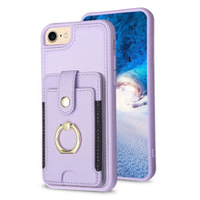 Load image into Gallery viewer, BF27 Metal Ring Card Bag Holder Phone Case, For iPhone 15, For iPhone 14 Pro Max, For iPhone SE 2022 / 2020 / 8 / 7, For iPhone 13 Pro Max, For iPhone 13 Pro, For iPhone 12 / 12 Pro
