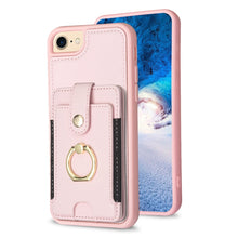 Load image into Gallery viewer, BF27 Metal Ring Card Bag Holder Phone Case, For iPhone 15, For iPhone 14 Pro Max, For iPhone SE 2022 / 2020 / 8 / 7, For iPhone 13 Pro Max, For iPhone 13 Pro, For iPhone 12 / 12 Pro