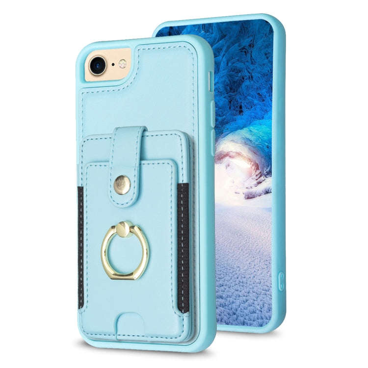 BF27 Metal Ring Card Bag Holder Phone Case, For iPhone 15, For iPhone 14 Pro Max, For iPhone SE 2022 / 2020 / 8 / 7, For iPhone 13 Pro Max, For iPhone 13 Pro, For iPhone 12 / 12 Pro