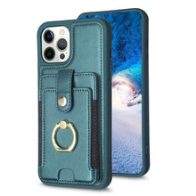 Load image into Gallery viewer, BF27 Metal Ring Card Bag Holder Phone Case, For iPhone 12 Pro Max, For iPhone 11 Pro Max, For iPhone 11, For iPhone 11 Pro, For iPhone X / XS, For iPhone XR