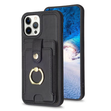 Load image into Gallery viewer, BF27 Metal Ring Card Bag Holder Phone Case, For iPhone 12 Pro Max, For iPhone 11 Pro Max, For iPhone 11, For iPhone 11 Pro, For iPhone X / XS, For iPhone XR