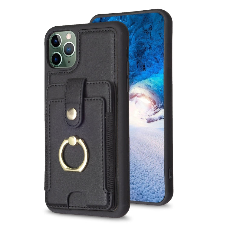 BF27 Metal Ring Card Bag Holder Phone Case, For iPhone 12 Pro Max, For iPhone 11 Pro Max, For iPhone 11, For iPhone 11 Pro, For iPhone X / XS, For iPhone XR
