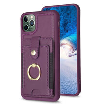 Load image into Gallery viewer, BF27 Metal Ring Card Bag Holder Phone Case, For iPhone 12 Pro Max, For iPhone 11 Pro Max, For iPhone 11, For iPhone 11 Pro, For iPhone X / XS, For iPhone XR