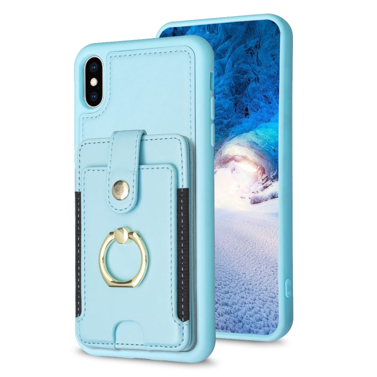 BF27 Metal Ring Card Bag Holder Phone Case, For iPhone 12 Pro Max, For iPhone 11 Pro Max, For iPhone 11, For iPhone 11 Pro, For iPhone X / XS, For iPhone XR