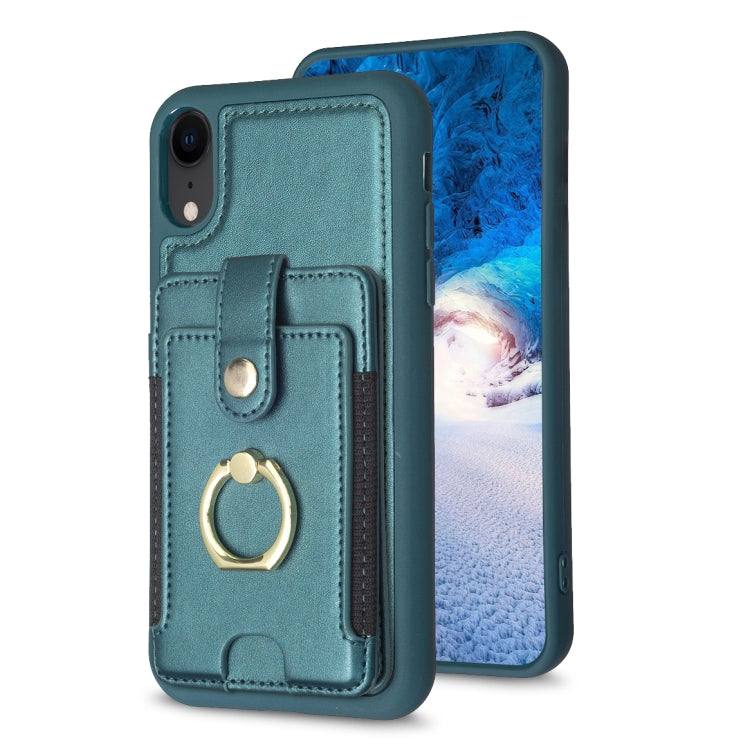 BF27 Metal Ring Card Bag Holder Phone Case, For iPhone 12 Pro Max, For iPhone 11 Pro Max, For iPhone 11, For iPhone 11 Pro, For iPhone X / XS, For iPhone XR
