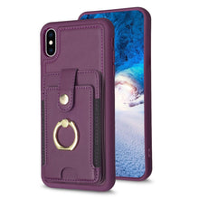 Load image into Gallery viewer, BF27 Metal Ring Card Bag Holder Phone Case, For iPhone XS Max, For iPhone 8 Plus / 7 Plus