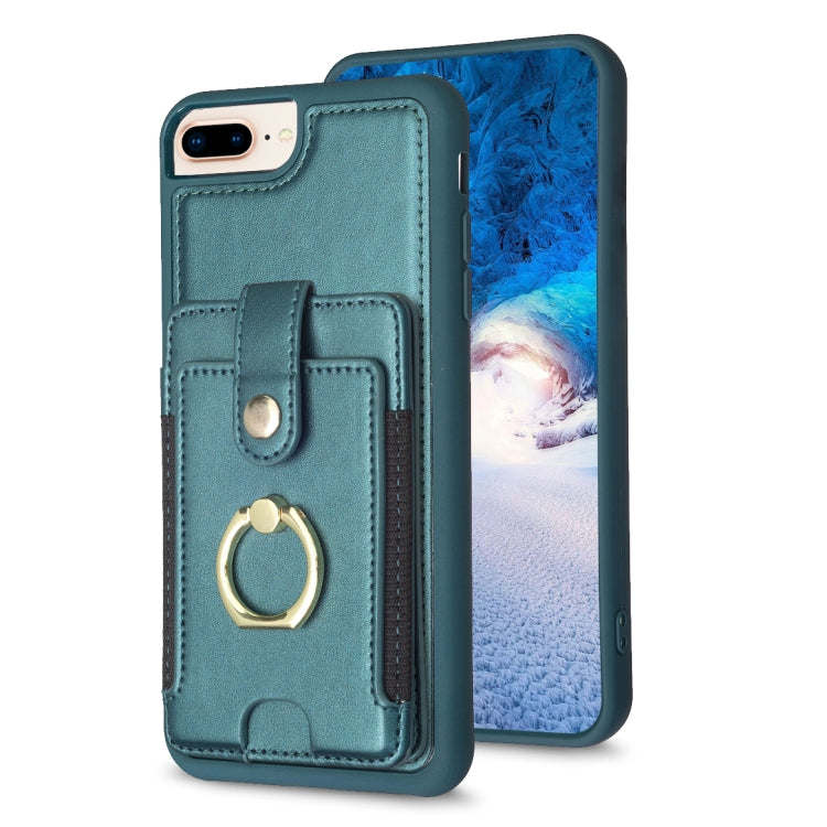 BF27 Metal Ring Card Bag Holder Phone Case, For iPhone XS Max, For iPhone 8 Plus / 7 Plus