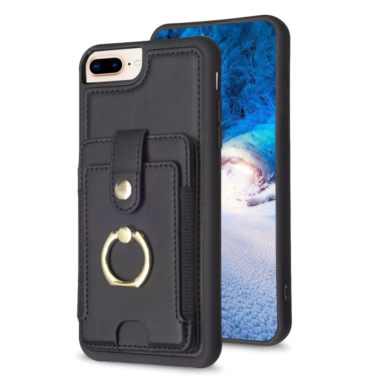 BF27 Metal Ring Card Bag Holder Phone Case, For iPhone XS Max, For iPhone 8 Plus / 7 Plus
