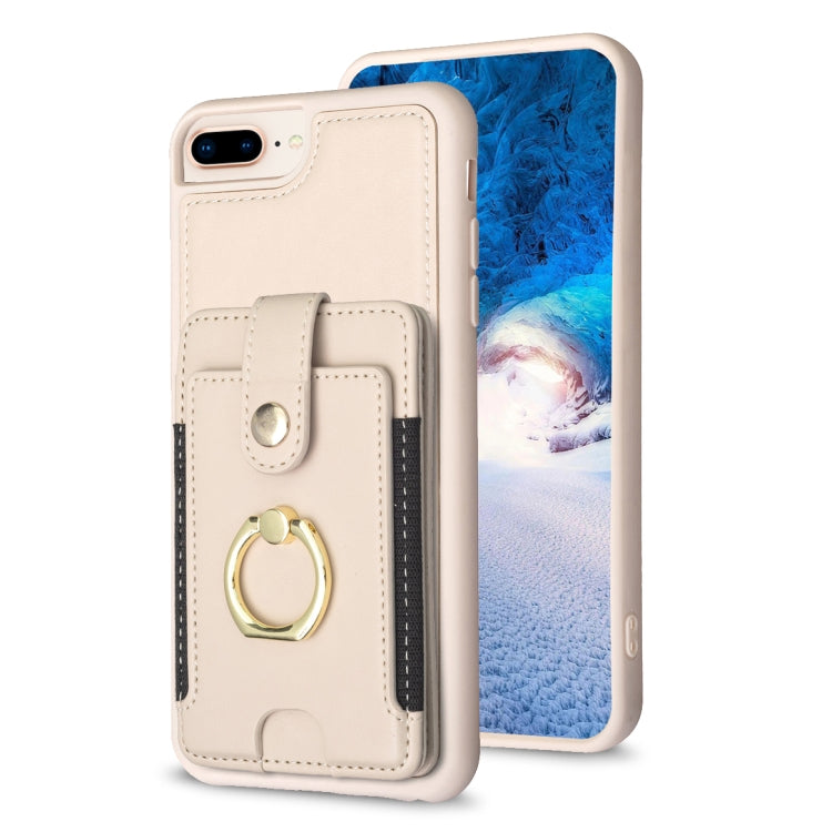 BF27 Metal Ring Card Bag Holder Phone Case, For iPhone XS Max, For iPhone 8 Plus / 7 Plus