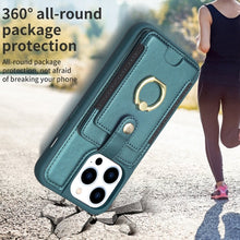 Load image into Gallery viewer, BF27 Metal Ring Card Bag Holder Phone Case, For iPhone 15 Pro Max, For iPhone 14 Plus, For iPhone 15 Pro, For iPhone 14 / 13, For iPhone 14 Pro, For iPhone 15 Plus