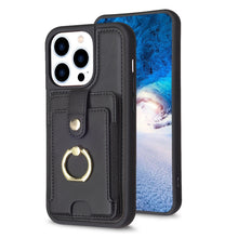 Load image into Gallery viewer, BF27 Metal Ring Card Bag Holder Phone Case, For iPhone 15 Pro Max, For iPhone 14 Plus, For iPhone 15 Pro, For iPhone 14 / 13, For iPhone 14 Pro, For iPhone 15 Plus
