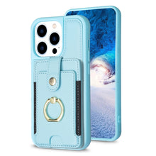 Load image into Gallery viewer, BF27 Metal Ring Card Bag Holder Phone Case, For iPhone 15 Pro Max, For iPhone 14 Plus, For iPhone 15 Pro, For iPhone 14 / 13, For iPhone 14 Pro, For iPhone 15 Plus