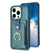 Load image into Gallery viewer, BF27 Metal Ring Card Bag Holder Phone Case, For iPhone 15 Pro Max, For iPhone 14 Plus, For iPhone 15 Pro, For iPhone 14 / 13, For iPhone 14 Pro, For iPhone 15 Plus