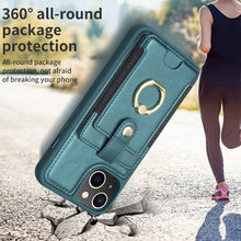Load image into Gallery viewer, BF27 Metal Ring Card Bag Holder Phone Case, For iPhone 15, For iPhone 14 Pro Max, For iPhone SE 2022 / 2020 / 8 / 7, For iPhone 13 Pro Max, For iPhone 13 Pro, For iPhone 12 / 12 Pro