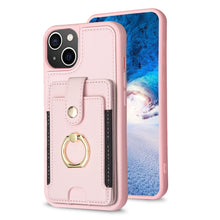 Load image into Gallery viewer, BF27 Metal Ring Card Bag Holder Phone Case, For iPhone 15, For iPhone 14 Pro Max, For iPhone SE 2022 / 2020 / 8 / 7, For iPhone 13 Pro Max, For iPhone 13 Pro, For iPhone 12 / 12 Pro