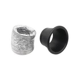 XH-UN099 Carbon Fiber Car Front Bumper Turbo Air Intake Inlet Pipe Air Funnel Kit, Round, Square