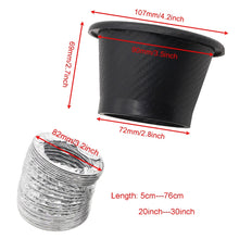 Load image into Gallery viewer, XH-UN099 Carbon Fiber Car Front Bumper Turbo Air Intake Inlet Pipe Air Funnel Kit, Round, Square