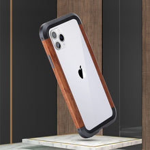 Load image into Gallery viewer, R-JUST Metal + Wood Frame Protective Case, For iPhone 11 Pro, For iPhone X / XS