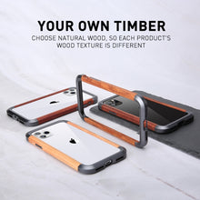 Load image into Gallery viewer, R-JUST Metal + Wood Frame Protective Case, For iPhone 11 Pro, For iPhone X / XS