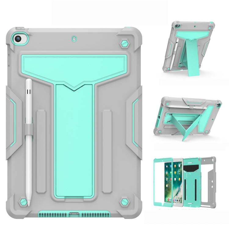 T-shaped Bracket Contrast Color Shockproof PC + Silicone Flat Protective Case